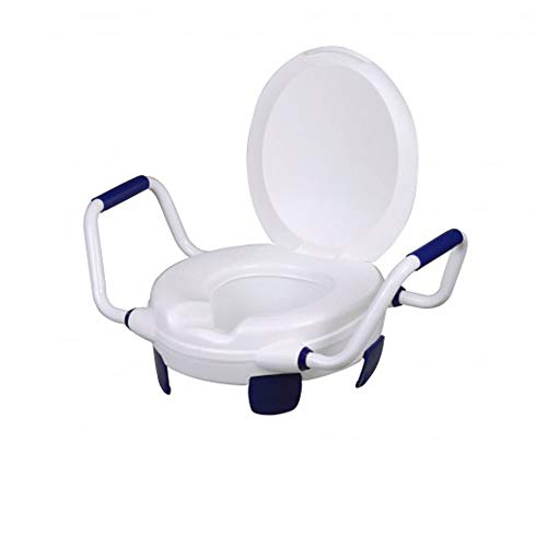 Rialzo Wc, Alzawater, Rialzo Water Con Braccioli E Coperchio, Altezza 11 Cm, Peso Max 110 Kg