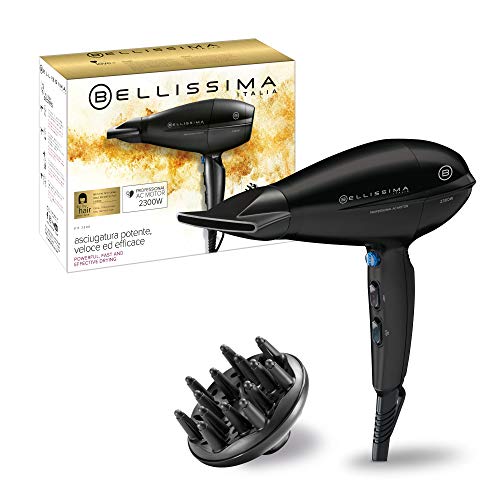 Bellissima Imetec P11 2300 Asciugacapelli Professionale, 2300 W, Rivestimento In Ceramica E Tormalina, 8 Combinazioni Aria/Temperatura, Beccuccio Stre