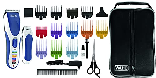 Wahl Color Pro Cordless Taglia Capelli Elettrico, A Batteria Ricaricabile, Senza Filo, 8 Pettini Guida Colorati Facili Da Usare; Lama Lavabile