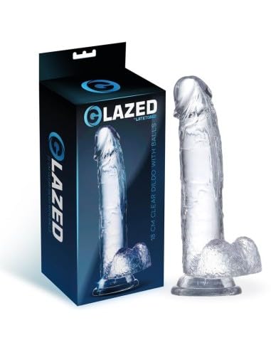 Dildo Realista Con Testículos Material Cristalino 18 Cm