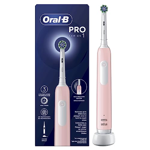 Oral-B Spazzolino Elettrico Ricaricabile Pro Series 1, Sensore Di Pressione, Batteria A Lunga Durata, 1 Testina, 1 Spazzolino Elettrico, Rosa, Idea Re