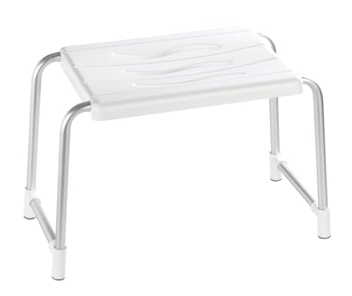 Wenko Sgabello Doccia Secura - Portata 120 Kg, Plastica, 50 X 32 X 26 Cm, Bianco
