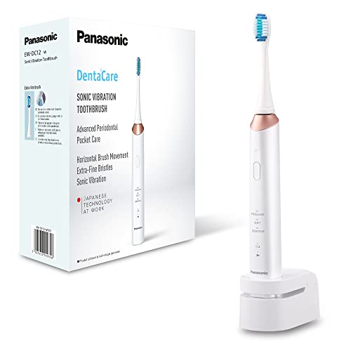 Panasonic Ew-Dc12 Spazzolino Elettrico A Vibrazioni Soniche, 3 Modalità D'Uso, Movimento Orizzontale, Perfetto Per Cura Tasche Paradontali, Bianco