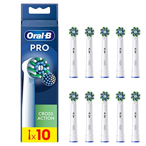 Oral-B Cross Action Testine Spazzolino Elettrico, Confezione Da 10 Testine Di Ricambio, Setole Angolate Che Si Adattano A Ogni Dente Per Una Pulizia P