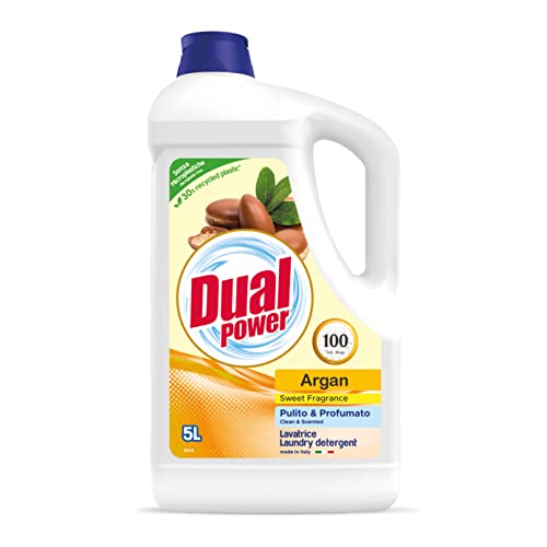 Dual Power Professional Detergente Liguido Per Bucato Lavatrice, Argan, 5L