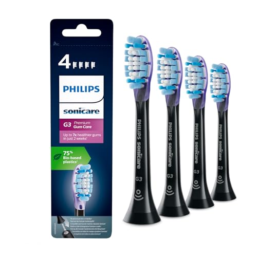Philips Sonicare Hx9054/33 Pack Da 4 Testine Di Ricambio G3 Premium Gum Care, Con Rfid E Tecnologia Adaptive, Per Gengive Sane, Nero