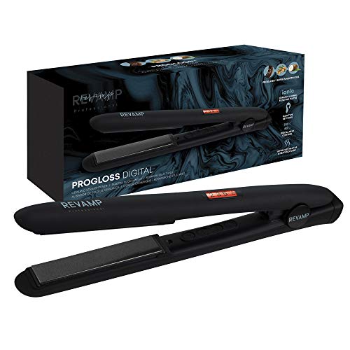 Revamp Progloss Digital, Piastra Per Capelli Professionale In Ceramica Con Tecnologia Ionica Per Ottenere Capelli Lisci O Ricci, Infusa In Oli Liscian