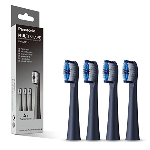 Panasonic Er-6Ct01 - Testina Di Ricambio Per Spazzolino Elettrico A Secco E Umido Con Spazzola Multifunzione (X4), Compatibile Con Sistema Modulare Pe