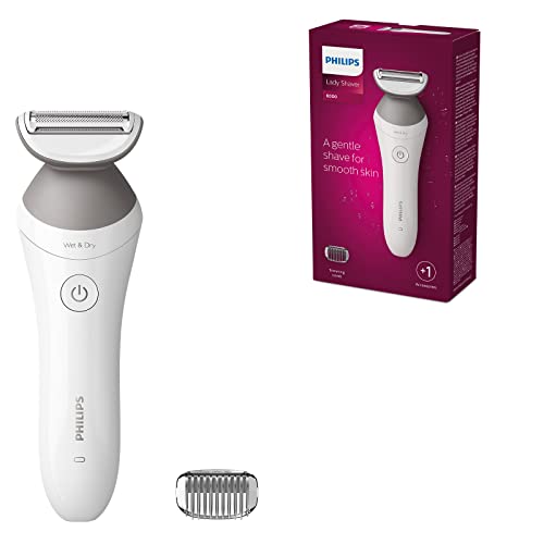 Philips Lady Shaver Series 6000 Brl126/00 - Rasoio Senza Fili, Con Uso A Secco E Bagnato, Colore: Bianco