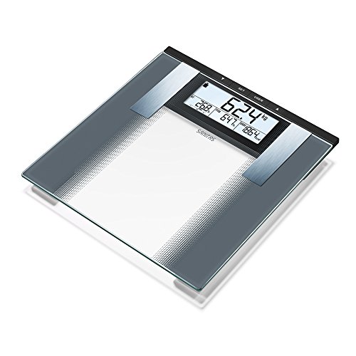 Sanitas 76435 Bilancia Diagnostica In Vetro, Display Lcd Con Visualizzazione Multipla