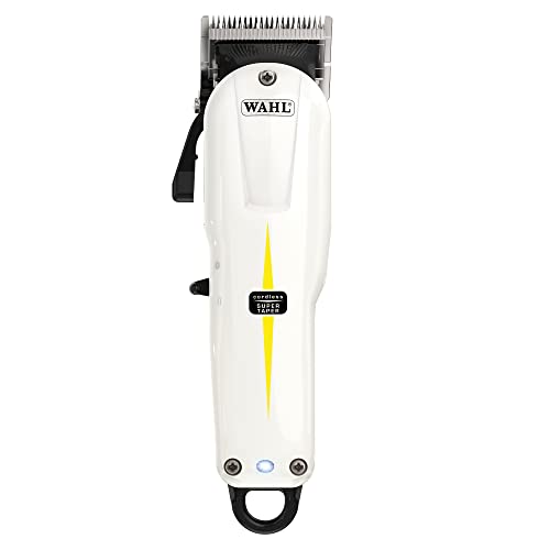 Wahl Cordless Super Taper - Tagliacapelli Professionale Senza Cavo - Per Tagliare Grandi Quantità Di Capelli E Sfumatura, Nero/Bianco