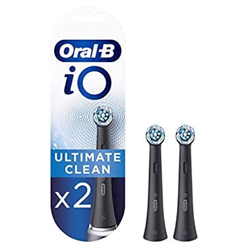 Oral-B Io Ultimate Clean Testine Spazzolino Elettrico, Confezione Da 2 Testine Di Ricambio Nere, Rimuove Il 100% Della Placca, Progettate Esclusivamen