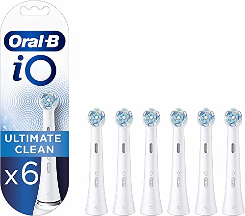 Oral-B Io Ultimate Clean Testine Spazzolino Elettrico, Confezione Da 6 Testine Di Ricambio Bianche, Rimuove Il 100% Della Placca, Progettate Per Il Tu