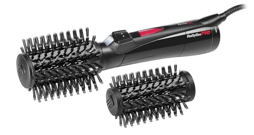 Babyliss Pro Bab2770E Spazzola Rotante Ad Aria Calda 800W, Ionica Anti-Crespo, 2 Accessori: 40Mm E 50Mm, 2 Sensi Di Rotazione, 2 Velocità, 2 Temperatu
