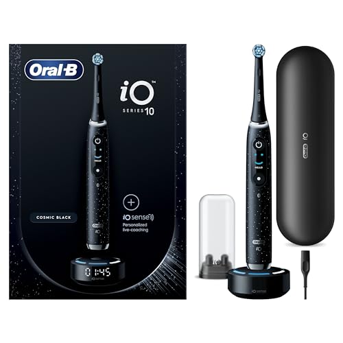 Oral-B Spazzolino Elettrico Ricaricabile Io 10, Sensore Di Pressione, Display Interattivo, Intelligenza Artificiale Con Live Coaching, 1 Testina, 1 Sp