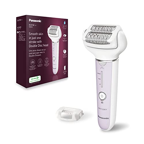Panasonic Es-Ey30-V503 Epilatore Bagnato E Asciutto, Doppio Disco Con 60 Pinzette, Testina Flessibile Pivotante A 90°, 3 Impostazioni Di Velocità E Lu