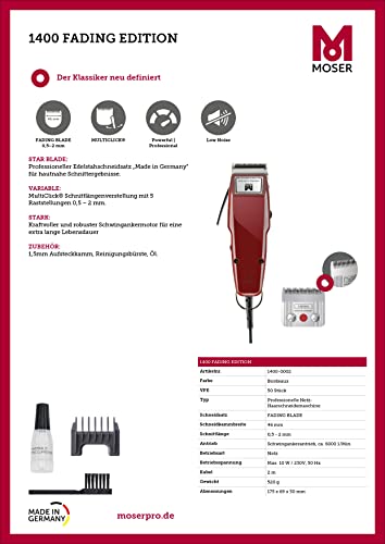 Moser Profiline 1400 Fading Edition, Bordeaux