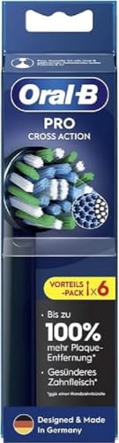 Oral-B Pro Crossaction - Set Di 6 Testine Di Ricambio Per Spazzolino Elettrico, Pulizia Dei Denti Superiore Con Setole Innovative A Forma Di X, Origin