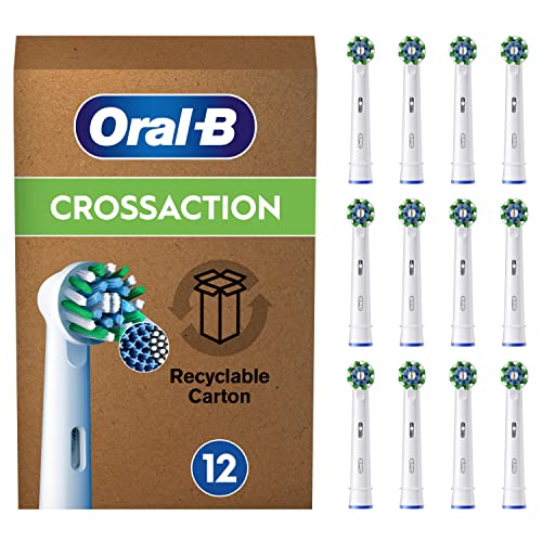 Oral-B Cross Action Testine Spazzolino Elettrico, Confezione Da 12 Testine Di Ricambio, Setole Angolate Che Si Adattano A Ogni Dente Per Una Pulizia P