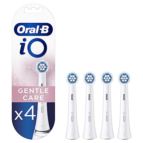 Oral-B Io Gentle Care Testine Spazzolino Elettrico, Confezione Da 4 Testine Di Ricambio Bianche, Pulizia Delicata Ed Efficace Di Gengive E Denti Sensi