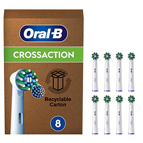 Oral-B Cross Action Testine Spazzolino Elettrico, Confezione Da 8 Testine Di Ricambio, Setole Angolate Che Si Adattano A Ogni Dente Per Una Pulizia Pr