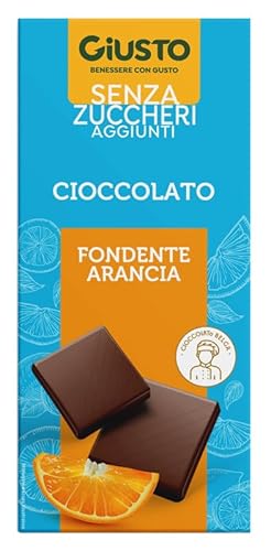 Giusto Senza Zucchero - Tavoletta Cioccolato Fondente E Arancia, 85G
