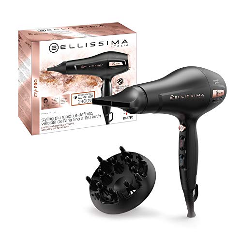 Bellissima Imetec My Pro P3 3400 Asciugacapelli, Motore Professionale, Ionizzatore Per Capelli Morbidi E Idratati, Griglia Rivestita In Ceramica, Pote