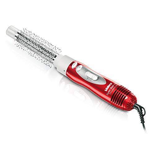 Valera Styler Ad Aria Calda Turbo Style 1000 Tourmaline 603.01B, Con Due Spazzole E Un Ugello Per Asciugacapelli, 1000 Watt, Colore Rosso
