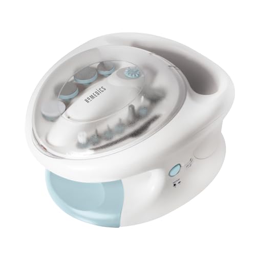 Homedics Set Per Manicure E Pedicure Elettrico, Kit Massaggio Lenitivo Con Ammollo, 12 Accessori Per Trattamento Di Unghie, Dischi Lucidanti E Levigan