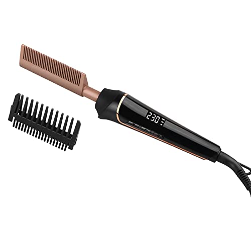 Janelove Pettine Lisciante In Ceramica, 80 ℃-230 ℃ Hot Comb Per Capelli Afro/Pizzo Wigs/Barba, Pettine Per Capelli In Ceramica Con Display Lcd Hd, Ris
