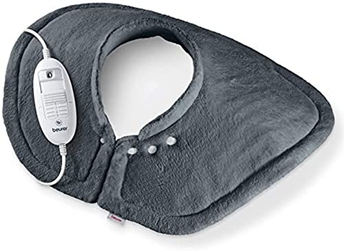 Beurer Hk 54 Termoforo Per Spalle E Cervicale, 3 Livelli Di Temperatura, Lavabile In Lavatrice A 40°, Spegnimento Automatico Di Sicurezza, Colore Grig