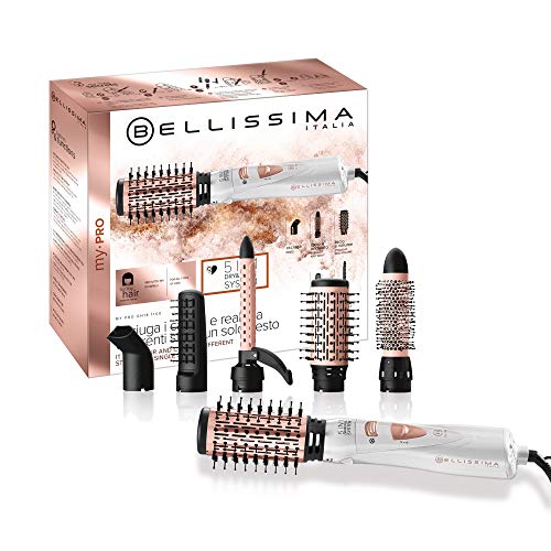 Bellissima Imetec My Pro Gh18 1100 Modellatore Ad Aria, Rivestimento Spazzole In Ceramica, 5 Accessori Per Realizzare Capelli Lisci E Luminosi, A Onde