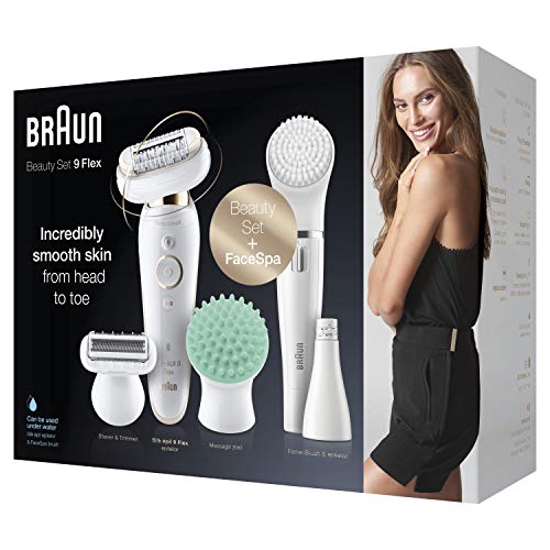 Braun Silk-Epil 9 Flex 9300 Beauty Set Wet & Dry Epilator With 8 Extras Incl. Braun Facespa