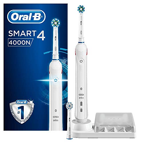 Oral-B Smart 4 4000N Spazzolino Elettrico Testine Oral B Cross Action, 3 Modalità Di Spazzolamento, Bluetooth, 2 Testine, Azione Sbiancante Denti Batt