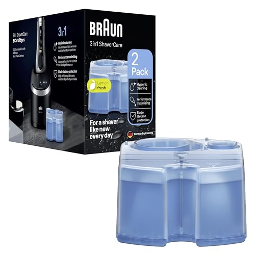 Braun Shavercare 3 In 1 Cartucce Di Ricarica Per Stazione Smartcare, Pulisce Il Rasoio Elettrico Barba 10 Volte Meglio Dell'Acqua, Formula Migliorata