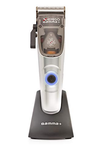 Gammapiu' X-Ergo Rasoio Elettrico Uomo, Clipper Professionale, Lama Taper 45Mm Dlc Black Diamond Carbon, Rasoio Uomo Regolazione Lama, Motore 10'000 R