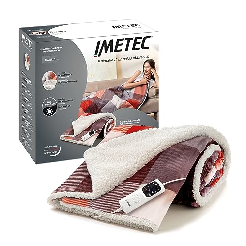 Imetec Caldoplaid Tartan Festival, Plaid Riscaldabile, Morbida Coperta Elettrica 160X120 Cm, Basso Consumo, Tecnologia Adapto, Dispositivo Di Sicurezz