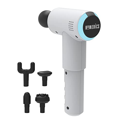 Homedics, Pistola Massaggio Muscolare, Massaggiatore Elettrico Portatile A Percussione Per Tessuti Profondi, Batteria Ricaricabile Da 4000 Mah, 5 Test