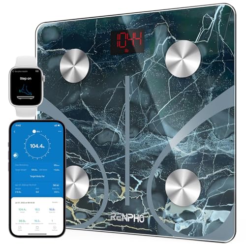 Renpho Elis 1 Bilancia Pesapersone, Professionale Bilancia Impedenziometrica Bluetooth Bilancia Pesa Persona Digitale Con App - Misura Peso Corporeo,