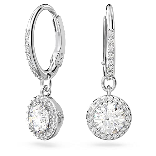 Swarovski Constella Orecchini Pendenti, Con Pavé Di Cristalli E Zirconiaswarovski, Placcati In Tonalità Rodio, Bianco