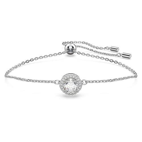 Swarovski Constella Braccialetto, Con Cristalli E Zirconiaswarovski A Taglio Tondo E Pavé, Regolabile, Placcato In Tonalità Rodio, Bianco