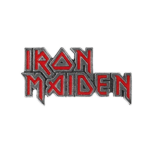 Spilla Iron Maiden Logo Alchemy Rocks (Rosso) - Taglia Unica