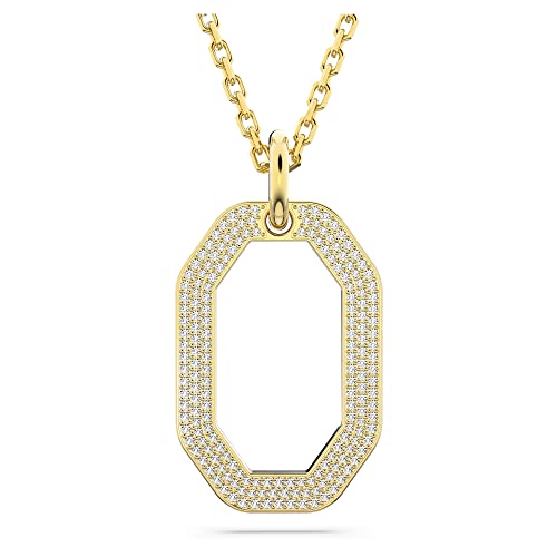 Swarovski Dextera Collana Pendente, Con Pavé Di Cristalli Swarovski, Forma Ottagonale, Placcata In Tonalità Oro, Bianco