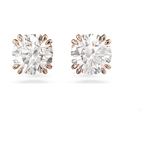 Swarovski Constella Orecchini A Lobo Circolari, Con Zirconiaswarovski A Taglio Tondo, Placcati In Tonalità Oro Rosa, Bianco