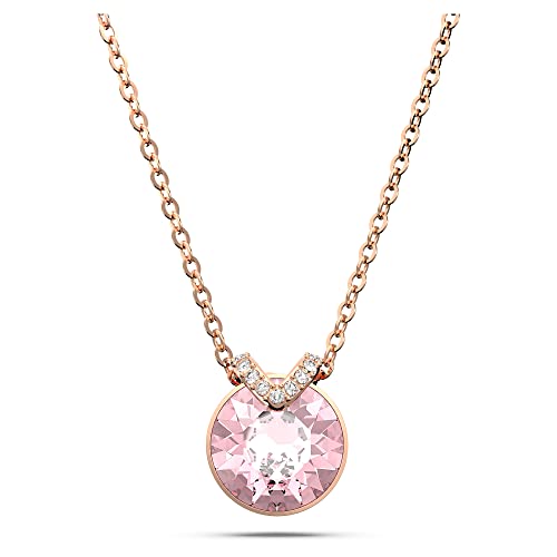 Swarovski Bella V Collana Pendente, Con Pavé Di Cristalli E Cristalloswarovski A Taglio Tondo, Placcato In Tonalità Oro Rosa, Rosa