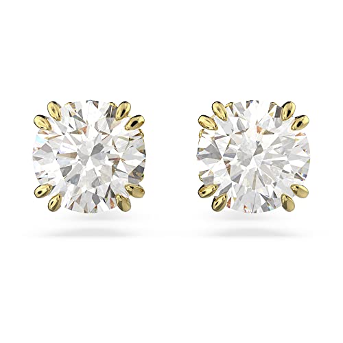 Swarovski Constella Orecchini A Lobo Circolari, Con Zirconiaswarovski A Taglio Tondo, Placcati In Tonalità Oro, Bianco
