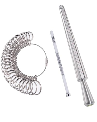 Meowoo Anello Mandrino Sizer Finger Mandrino Misuratore Anelli Dimensionamento Metro Dita Gauge Set Gioielli Strumenti Taglie Standard Per Regno Unito