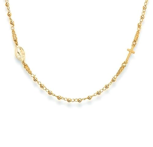 Collana Amen Rosario Argento 925 Dorata Crog3