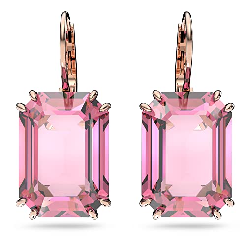 Swarovski Orecchini Millenia, Cristallo Taglio Ottagonale, Rosa, Placcato Color Oro Rosa