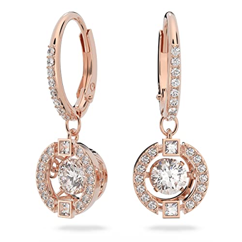 Swarovski Orecchiniswarovski Sparkling Dance, Rotondo, Bianco, Placcato Color Oro Rosa